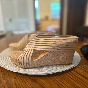 NWT lucky brand Miller Cork Wedge Platform Size 10